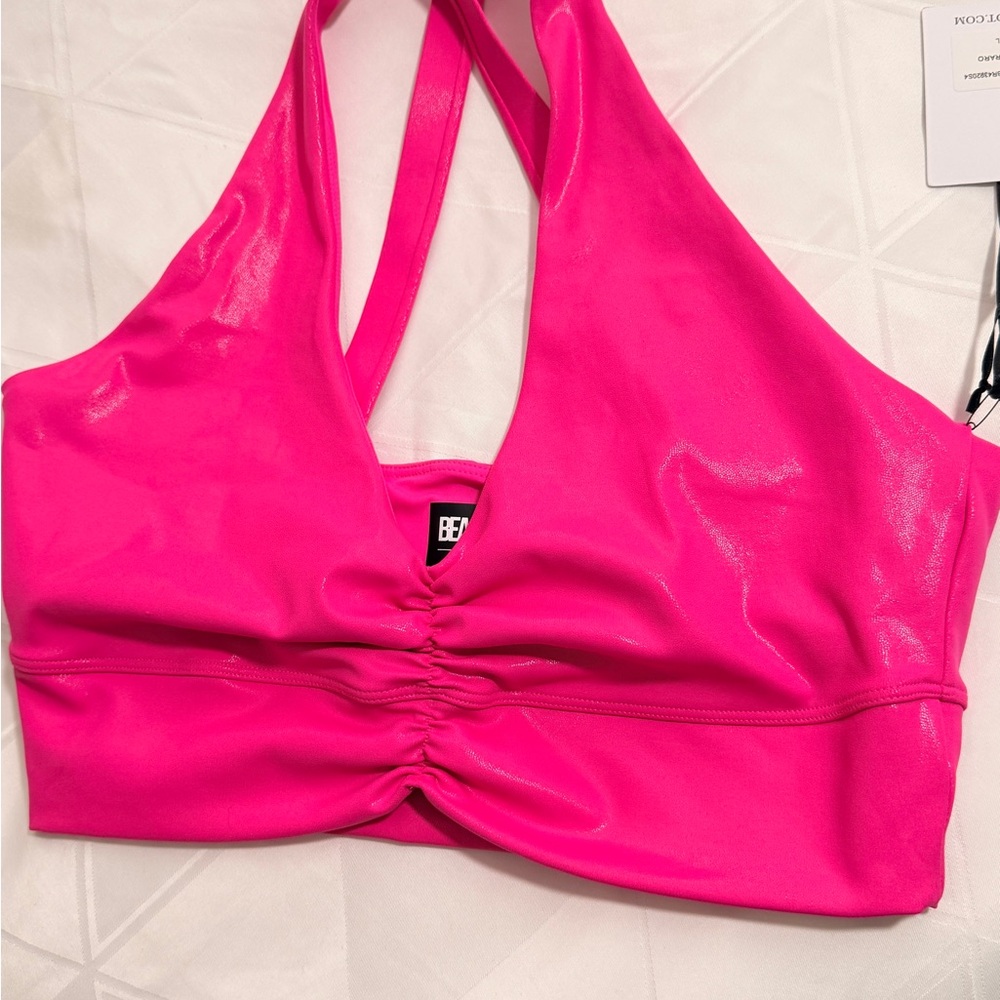 Beach Riot Neon Pink Sports Bra